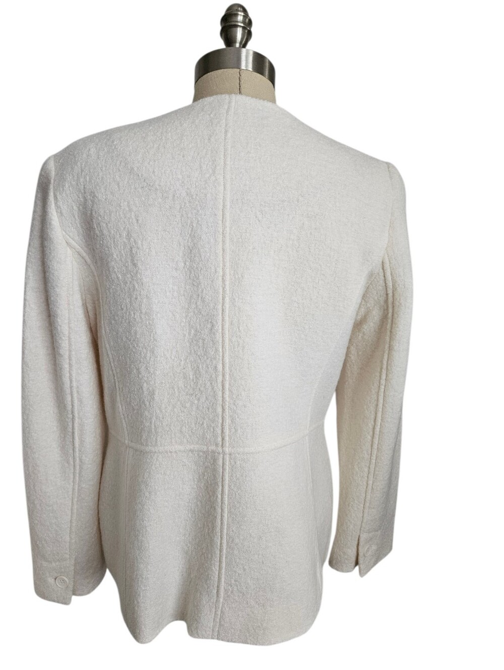 NWOT TALBOTS Feminine Boiled Wool Winter White Jacket | SZ 8P - Picture 5 of 14